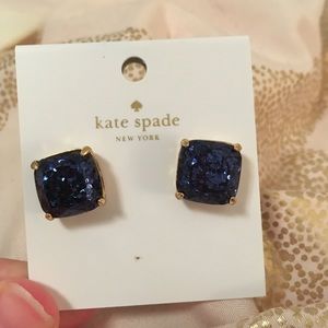 kate spade Jewelry - kate spade navy sparkle square stud earrings nwt kate spade Jewelry - kate spade navy sparkle square stud earrings nwt